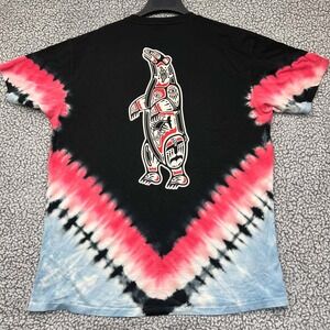 Totem Bear Tie Dye Shirt Men Extra Large Grassroots Short Sleeve Cotton XL